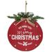 Northlight Seasonal 13.75" Battery Operated Red Ornament "We Wish You a Merry Christmas" Wall Sign Wood in Brown | 13.75 H x 1.5 W x 12 D in | Wayfair
