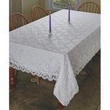 Violet Linen Bridal Royal Lace Embroidered Flower Tablecloth Polyester/Lace in White | 120 W x 70 D in | Wayfair VL-Royal -Bridal Lace 67736 WH-6