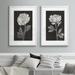 Three Posts™ 'Black & Flowers III' - 2 Piece Picture Frame Painting Print Set Paper, Wood in White | 24 H x 36 W x 1.25 D in | Wayfair