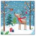 The Holiday Aisle® 'Merry Christmas Cardinal' - Wrapped Canvas Painting Print Canvas in Blue/Brown/Green | 24 H x 24 W x 1.5 D in | Wayfair