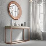 Hispania Home Saph 39.37" Console Table & Mirror Set Wood/Metal in Brown | 31.5" H x 31.5" W x 15.75" D | Wayfair SAPH C16-20 M WM