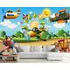 GK Wall Design 3D Child Forest Cartoon Helicopter Textile Wallpaper Fabric in White/Blue/Brown | 187 W in | Wayfair GKWP000109W187H106_3D