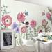 GK Wall Design Pink Flower Classical Drawing Textile Wallpaper Fabric in White | 187 W in | Wayfair GKWP000108W187H106