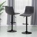 17 Stories Mystic Swivel Adjustable Height Bar Stool Upholstered/Leather/Metal/Faux leather in Gray | 16.5 W x 16.5 D in | Wayfair