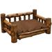 Fireside Lodge Traditional Cedar Log Dog Bed w/ Standard Mattress Polyester/Synthetic Material in White | 20 H x 44 W x 30 D in | Wayfair 10160-VC