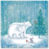 The Holiday Aisle® 'Polar Bear Christmas' - Wrapped Canvas Print Canvas in Blue/Gray | 16 H x 16 W x 1.5 D in | Wayfair