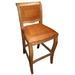 New World Trading Imperial Bar & Counter Stool Wood/Upholstered/Leather/Genuine Leather in Brown | 44 H x 22 W x 24 D in | Wayfair IBS39NAT