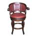 New World Trading Cardinal Swivel Stool Wood/Upholstered/Leather/Genuine Leather in Red/Brown | 43 H x 22 W x 26 D in | Wayfair carb10red