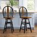 Alcott Hill® Loda 24" Swivel Bar Stool Wood in Black/Brown | 45.5 H x 18 W x 19.5 D in | Wayfair DB7F57E611E6437CBECBA246E614F4C5