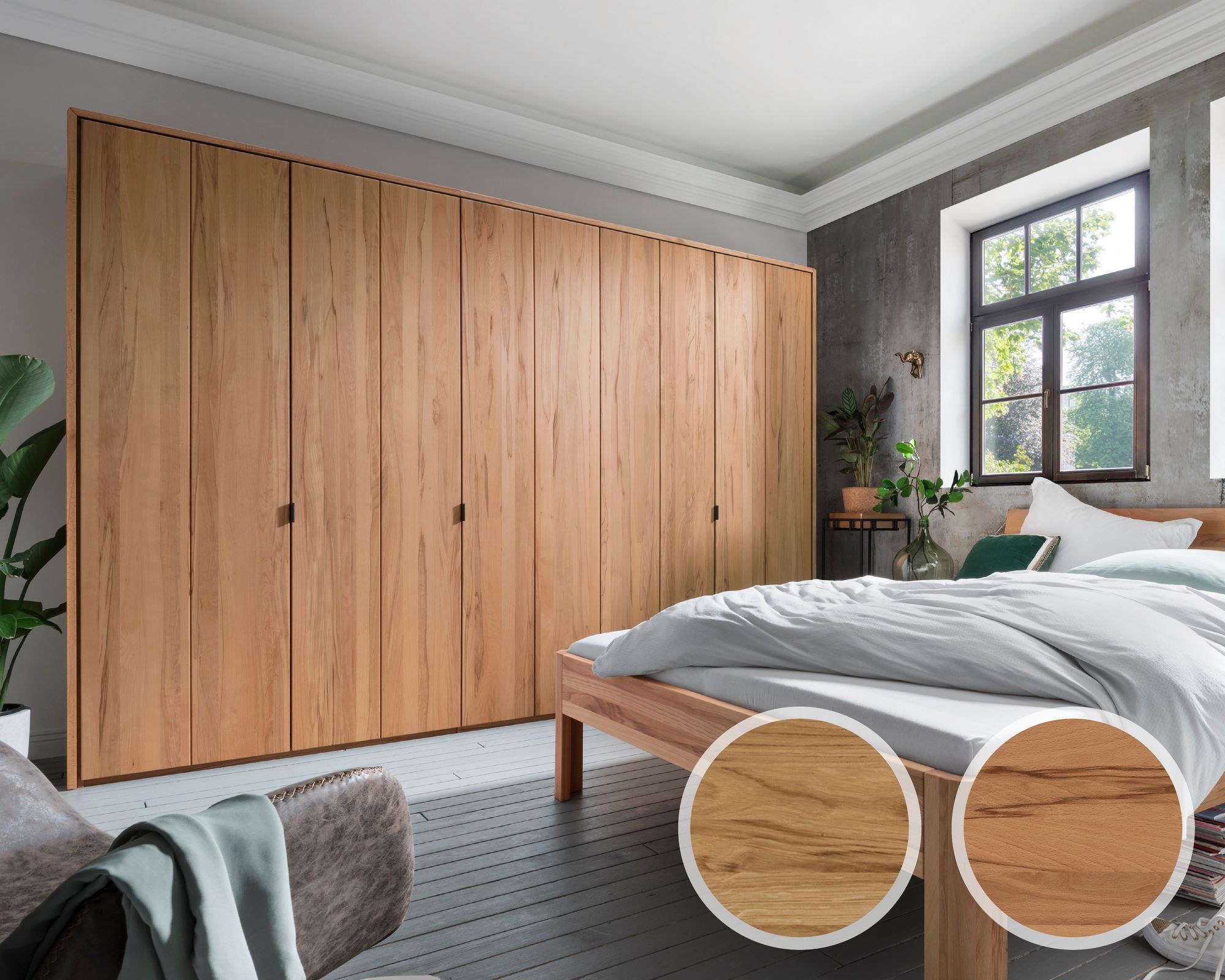 Forestales »Colorado« Massivholz Kleiderschrank I 4-türig / Wildeiche