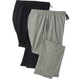 Men's Big & Tall Hanes® 2-Pack Jersey Pajama Lounge Pants by Hanes in Black Grey (Size 5XL)