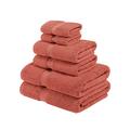 SUPERIOR Egyptian Cotton Pile 6 Piece Towel Set, Includes 2 Bath, 2 Hand, 2 Face Towels/Washcloths, Ultra Soft Luxury Towels, Thick Plush Essentials, Guest Bath, Spa, Hotel Bathroom, Coral