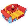 Marshmallow Furniture kids 2-in-1 Flip Open Foam Sofa Bed, Sesame Street Elmo Foam in Blue/Red/Yellow | 10 H x 16 W x 28.5 D in | Wayfair 6055331