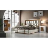 Hispania Home London Bedor125 Bedroom Set 4 Pieces Upholstered, Leather in Brown | King | Wayfair BEDOR125-SET4KM