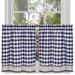 August Grove® Haylee Plaid Tailored 58" Cafe Curtain Cotton Blend in White/Blue | 24 H x 58 W x 1.5 D in | Wayfair ATGR2554 27437680