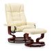 Corrigan Studio® Padang Sidempuan 30.3" Wide Faux Leather Manual Swivel Ergonomic Recliner w/ Ottoman Faux Leather/Mildew Resistant/Fade Resistant/Scratch/Tear Resistant/Stain Resistant/Water Resistant | Wayfair