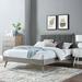 Willow Wood Platform Bed w/ Splayed Legs by Modway Wood & /Upholstered/Polyester in Gray/Black | 51 H x 79.5 W x 83 D in | Wayfair MOD-6638-GRY-CHA