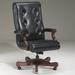 Triune Business Furniture Genuine Leather Executive Chair Upholstered in Brown, Size 43.0 H x 26.0 W x 29.0 D in | Wayfair