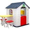 Casa dei Giochi con Tavolo per Bambini 1 Anno Giardino Bimbi Esterno e Interno - weiss