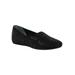 Wide Width Women's Hanuko Flats And Slip Ons by J. Renee in Black Suede (Size 8 W)