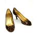 J. Crew Shoes | J Crew Italy Cheetah Patent Leather Open Toe Pumps | Color: Black/Brown | Size: 6.5