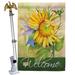 Breeze Decor Sunflower w/ Hummingbird 2-Sided Polyester 40" x 28" Flag set in Brown/Green | 40 H x 28 W x 4 D in | Wayfair