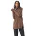 Plus Size Women's Ribbed Turtleneck Tunic Sweater by ellos in Heather Brown (Size 22/24)