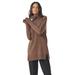 Plus Size Women's Ribbed Turtleneck Tunic Sweater by ellos in Heather Brown (Size 14/16)