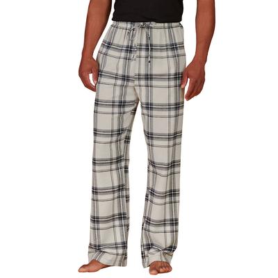 Men's Flannel Pant (Size XXXXL) Plaid Grey, Cotton