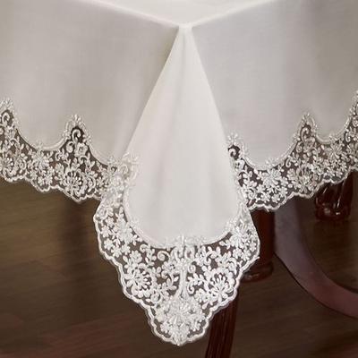 Evangelina Oblong Tablecloth Ivory, 70 x 104, Ivor...