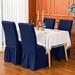 CHUN YI Ruffle Skirt Country Style Box Cushion Dining Chair Slipcover in Blue | 38 H x 17 W x 18 D in | Wayfair SBTQBYZTN04