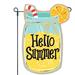 JEC Home Goods Mason Jar Hello Summer 2-Sided 1'6 x 1 ft.Garden flag in Blue/Yellow | 18 H x 12.5 W in | Wayfair GF24009-0