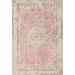 Brown/Pink 60 x 0.35 in Indoor Area Rug - Bungalow Rose Aykeg Oriental Beige/Brown/Pink Area Rug Polyester/Wool | 60 W x 0.35 D in | Wayfair