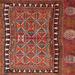 Black/Brown 96 x 0.35 in Indoor Area Rug - Bungalow Rose Geometric Brown/Red/Black Area Rug Polyester/Wool | 96 W x 0.35 D in | Wayfair