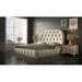 Rosdorf Park Kiesel Tufted Solid Wood & Standard Bed Wood & /Upholstered/Velvet in Gray | 55 H x 57 W x 79 D in | Wayfair