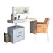 Orren Ellis Vanity Set w/ Stool Wood in Black | 32 H x 55 W x 20 D in | Wayfair 8A328C86D27E4E68B146056273761BF2