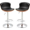 Lot de 2 tabourets de bar design contemporain hauteur d'assise réglable 64-85 cm pivotant 360°