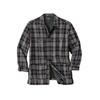 Men's Big & Tall Flannel Full Zip Snap Closure Renegade Shirt Jacket by Boulder Creek in Steel Plaid (Size XL)