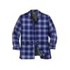 Men's Big & Tall Flannel Full Zip Snap Closure Renegade Shirt Jacket by Boulder Creek in Navy Plaid (Size 6XL)