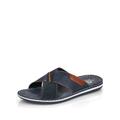 Rieker Herren Pantoletten 21098, Männer Slipper,schluepfschuhe,Slides,Slip-ons,Backless Slipper,Mules,Gartenschuhe,blau (14),44 EU / 9.5 UK