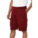 Men's Big & Tall Fleece 10" Cargo Shorts by KingSize in Burgundy Marl (Size XL)