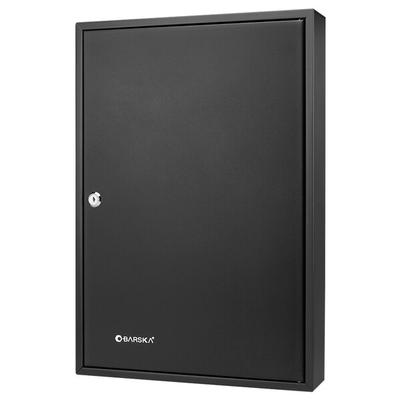Barska CB12964 14 3/4" x 3" x 21 3/4" Black Steel 100-Key Cabinet with Key Lock and Index