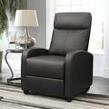 Ebern Designs Pettit 27.6" Wide Recliner Faux Leather/Fade Resistant/Stain Resistant/Water Resistant in Black | 38.6 H x 27.6 W x 29.1 D in | Wayfair