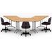 Inbox Zero Acein Angled Meeting Table Wood/Metal in Brown | 30 H x 120 W x 30 D in | Wayfair 2954