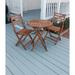 Loon Peak® Borica Cafe 3 Piece Bistro Set Wood in Brown/White | Outdoor Furniture | Wayfair 7B93B311410D43679EFE5A5231242237