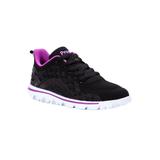 Extra Wide Width Women's Travelactiv Axial Walking Shoe Sneaker by Propet in Black Purple (Size 11 WW)