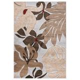 Brown/Gray 0.28 in Area Rug - Bayou Breeze Shaver Floral Light Gray/Dark Brown Area Rug, Polypropylene | 0.28 D in | Wayfair