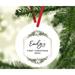 The Holiday Aisle® Baby's First Christmas, Roses & Leaves Ball Ornament Metal in Green/White | 3.5 H x 3.5 W in | Wayfair