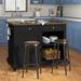 Trent Austin Design® Justina 48" Wide Kitchen Island w/ Stools Wood in Black | 36.5 H x 48 W x 31.5 D in | Wayfair 7BC7E58EDAAA401C87C0C1CD691683D3