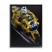 17 Stories Motorcycle Racer Yellow Blue Uniform Street Sport by Todd Strothers - Graphic Art Print Wood in Brown | 30 H x 24 W x 1.5 D in | Wayfair